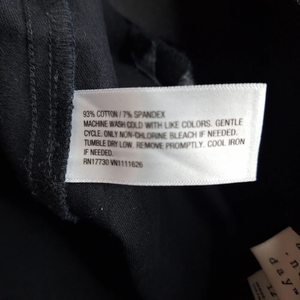 a new day Women's High Rise Black Strechy Slim Leg Trousers Dress Pants - Picture 7 of 7